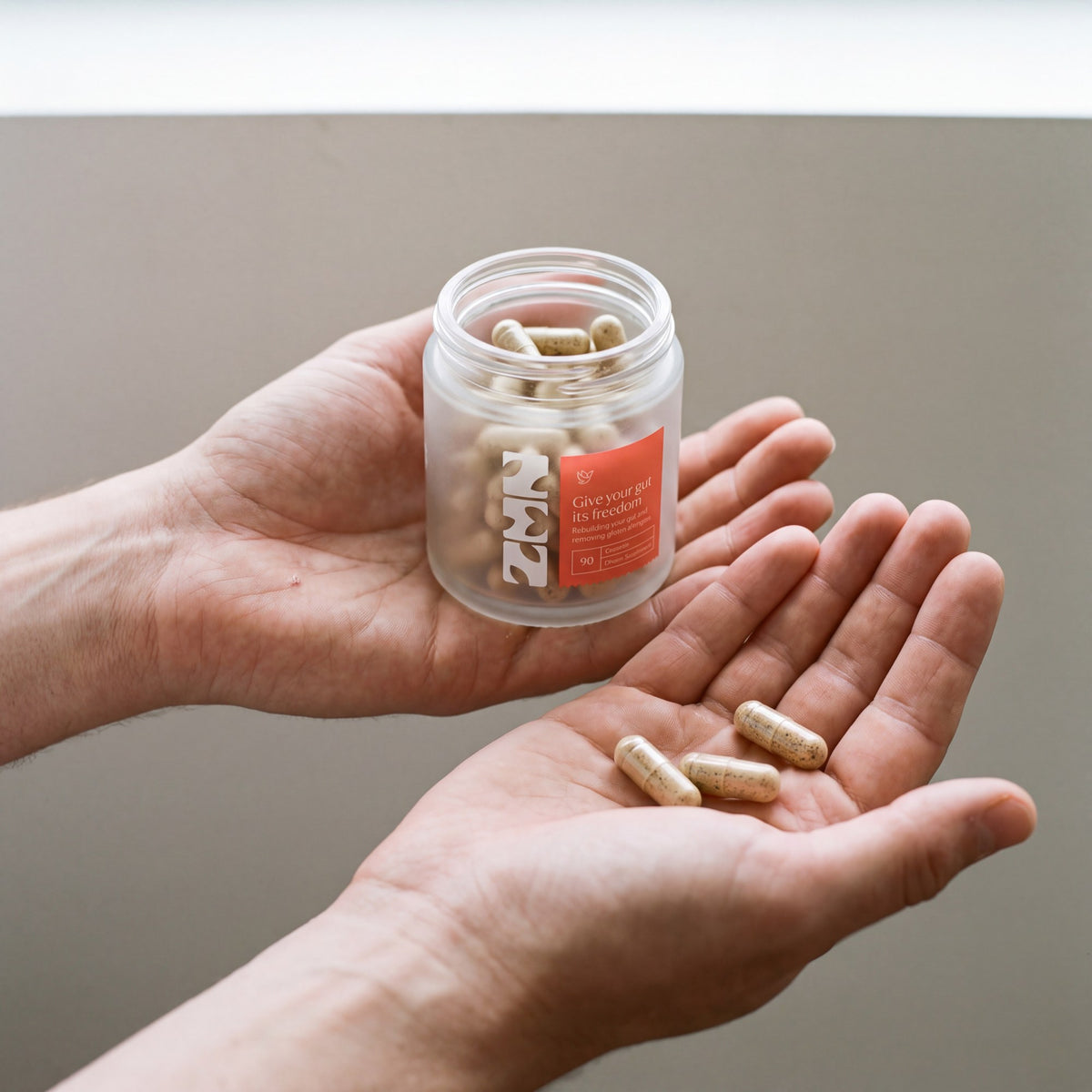 3 ZEN capsules in the palm